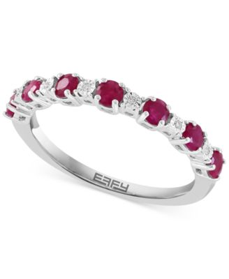 EFFY Collection - Ruby (3/4 ct. t.w.) & Diamond Accent Stacking Ring in Sterling Silver