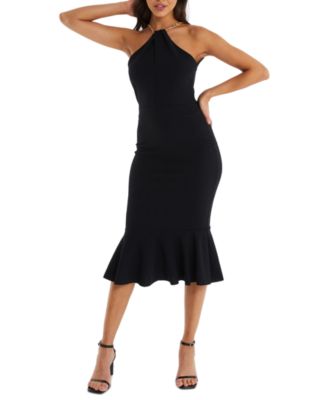 QUIZ - Women's Chain-Trim Midi Dress