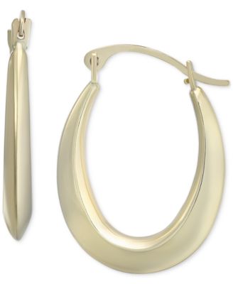 Macy's - Oval Tapered Small Hoop Earrings in 10k Gold
