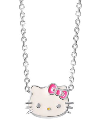 Giani Bernini - Hello Kitty Enamel Pendant Necklace in Sterling Silver, 16" + 2" extender, Created for Macy's