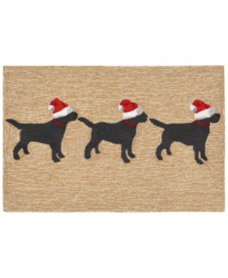 Liora Manne' - Front Porch Indoor/Outdoor 3 Dogs Christmas Neutral 2' x 3' Area Rug
