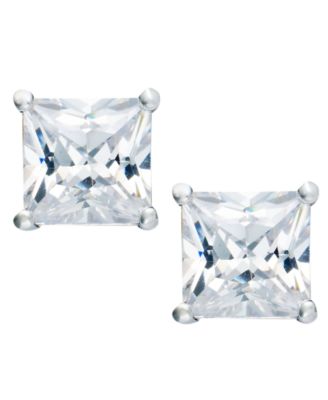 Giani Bernini - 18k Gold over Sterling Silver Earrings, Cubic Zirconia Square Stud Earrings (2 ct. t.w.)