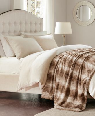 Madison Park - Zuri Reversible Oversized 96" x 80" Faux-Fur Throw