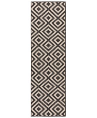 Surya - Alfresco ALF-9639 Black 2'3" x 7'9" Runner Area Rug