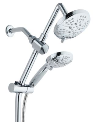 HotelSpa - Spa Station 34" Adjustable Drill-Free Slide Bar with 48-setting Showerhead Combo & Height Extension Arm