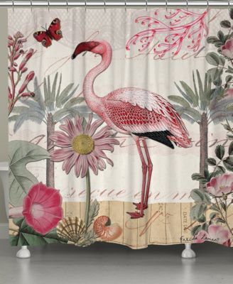 Laural Home - Botanical Flamingo Shower Curtain