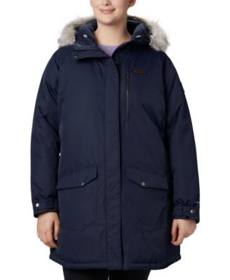 Columbia - Plus Size Suttle Mountain™ Hooded Faux-Fur-Trim Long Insulated Jacket