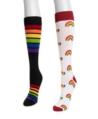 Muk Luks - Unisex 2 Pair Pack Knee High Pride Socks
