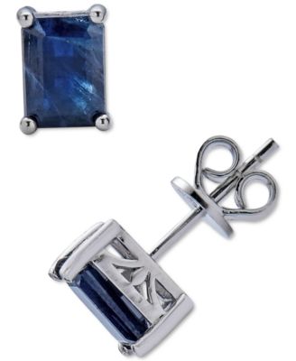 Macy's - Emerald Stud Earrings (2 ct. t.w.) in Sterling Silver (Also in Sapphire)