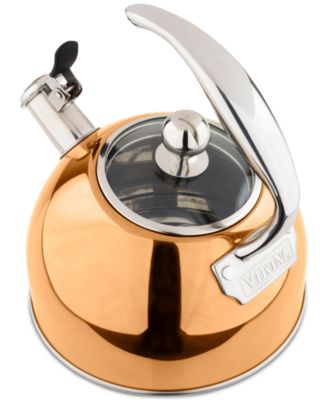 Viking - Stainless Steel 2.6-Qt. Copper Tea Kettle with Copper Handle