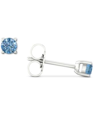 Forever Grown Diamonds - Lab-Created Blue Diamond Stud Earrings (1/4 ct. t.w.) in Sterling Silver