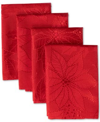 Benson Mills - Poinsettia Palace Raised Jacquard Napkins, Set of 4