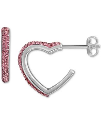 Giani Bernini - Crystal Pav&eacute; Heart Hoop Earrings