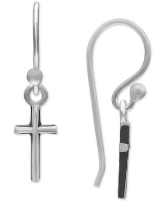 Giani Bernini - Polished Cross Drop Earrings in Sterling Silver