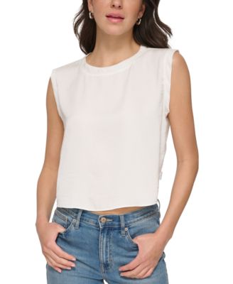 Calvin Klein Jeans - Women's Extended-Shoulder Cropped Top