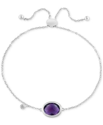 EFFY Collection - Blue Topaz (3-7/8 ct. t.w.) & White Topaz (1/20 ct. t.w.) Bolo Bracelet in Sterling Silver