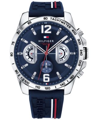 Tommy Hilfiger - Men's  Navy Silicone Strap Watch 46mm