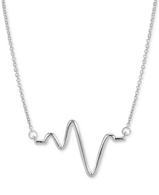 Sarah Chloe - Large Heartbeat Pendant Necklace, 16" + 2" extender