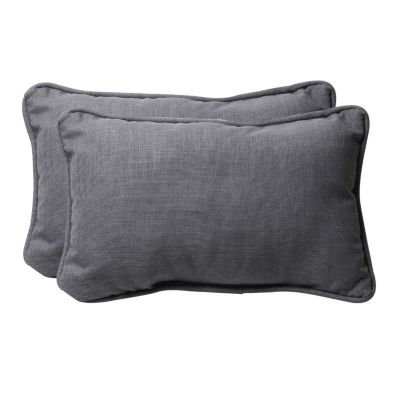 Pillow Perfect - Rave Graphite Rectangular Throw Pillow (Set of 2)