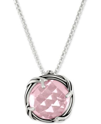 Peter Thomas Roth - Rose Quartz Adjustable Pendant Necklace (4 ct. t.w.) in Sterling Silver