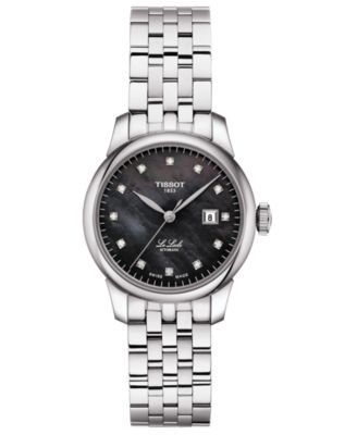 Tissot - Women's Swiss Automatic Le Locle Diamond-Accent Stainless Steel Bracelet Watch 29mm