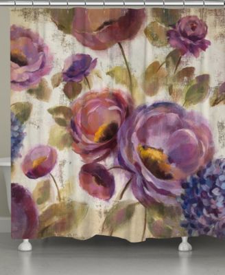 Laural Home - Purple Floral Garden Shower Curtain
