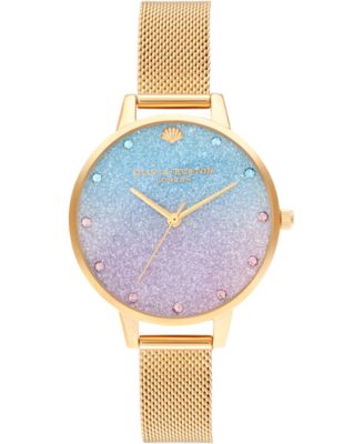 Olivia Burton - Women's Under The Sea Gold-Tone Stainless Steel Mesh Bracelet Watch 34mm
