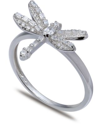 Giani Bernini - Cubic Zirconia Dragonfly Ring in Sterling Silver