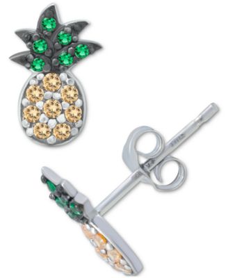 Giani Bernini - Cubic Zirconia Pineapple Stud Earrings in Sterling Silver