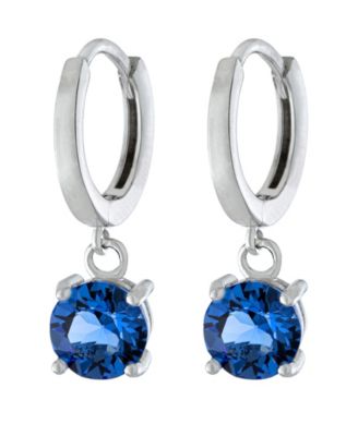 Giani Bernini - Fine Crystal 6mm Drop Hoop Earrings in Sterling Silver
