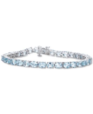 Macy's - Amethyst Oval Link Bracelet (15 ct. t.w.) in Sterling Silver (Also in Blue Topaz, Peridot, Aquamarine, Multi-Gemstone)
