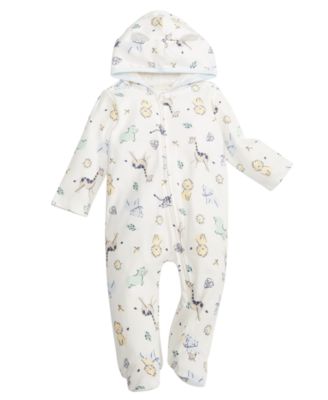 First Impressions - Baby Boys Cotton Hooded Safari Footie