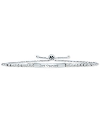 Giani Bernini - Cubic Zirconia "Love Yourself" Bolo Bracelet in Sterling Silver