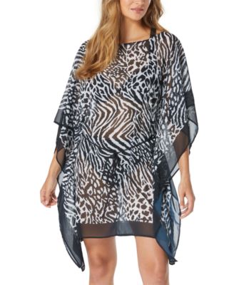 Coco Reef - Women's Printed Contours Tie-Waist Caftan Cover-Up