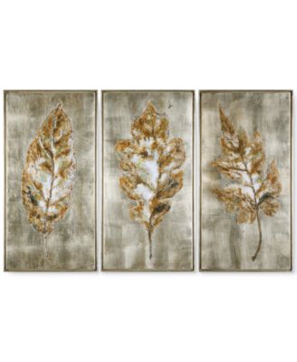 Uttermost - Champagne Leaves 3-Pc. Modern Wall Art