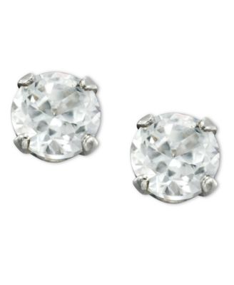Macy's - Earrings, Children's 14k Gold and Cubic Zirconia (3mm)