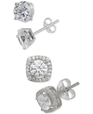 Giani Bernini - 2-Pc. Set Cubic Zirconia Stud Earrings in Sterling Silver