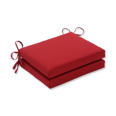 Pillow Perfect - Pompeii Red Squared Corners Seat Cushion (Set of 2)