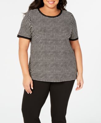 Calvin Klein - Plus Size Button-Back Short-Sleeve Top