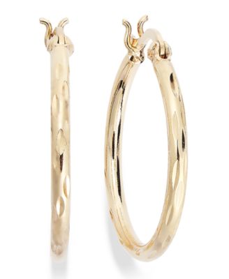 Giani Bernini - Diamond-Cut Hoop Earrings in 18k Gold over Sterling Silver