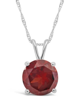 Macy's - Gemstone Pendant Necklace in Sterling Silver. Available in London Blue Topaz and Garnet