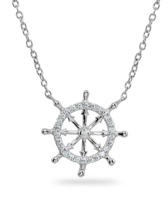 Giani Bernini - Cubic Zirconia Ship's Wheel Necklace in Sterling Silver or 18k Gold over Sterling Silver