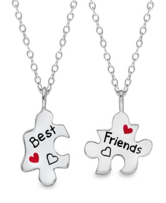 Rhona Sutton - Children's Puzzle Pieces Best Friends 2-Piece Necklace Set in Sterling Silver