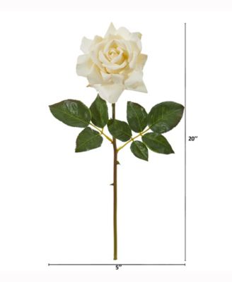 Nearly Natural - 20in. Rose Artificial Flower Set of 6