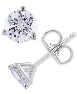 Macy's - Diamond (3/4 ct. t.w.) Stud Earrings in 14K White or Yellow Gold