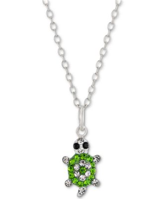 Giani Bernini - Crystal Pav&eacute; Turtle 18" Pendant Necklace in Sterling Silver