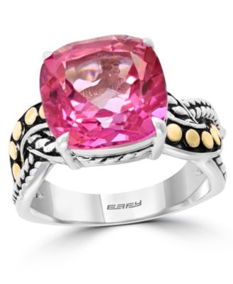 EFFY Collection - Pink Topaz Ring (8-1/3 ct. t.w.) in Sterling Silver & 18k Gold