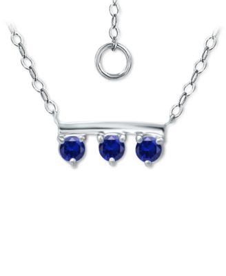 Giani Bernini - Imitation Blue Sapphire Trio Pendant Necklace, 16" + 2" extender (Also in Lab-Created Green Quartz & Lab-Created Ruby), Created for Macy's