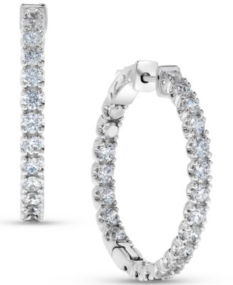 Macy's - Diamond Inside-Out Hoop Earrings (3 ct. t.w.) in 14k White Gold