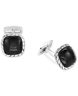 EFFY Collection - Men's Tiger Eye Cufflinks in Sterling Silver (Also in Black Agate)